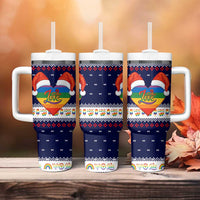 LGBT Heart Christmas Yall Christmas Tumbler With Handle Xmas Holiday Patterns - Wonder Print Shop