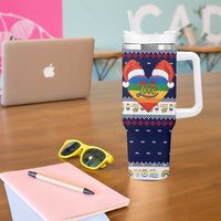 LGBT Heart Christmas Yall Christmas Tumbler With Handle Xmas Holiday Patterns - Wonder Print Shop
