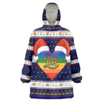 LGBT Heart Christmas Yall Christmas Wearable Blanket Hoodie Xmas Holiday Patterns - Wonder Print Shop