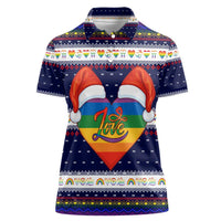 LGBT Heart Christmas Yall Christmas Women Polo Shirt Xmas Holiday Patterns - Wonder Print Shop
