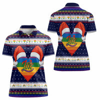 LGBT Heart Christmas Yall Christmas Women Polo Shirt Xmas Holiday Patterns - Wonder Print Shop