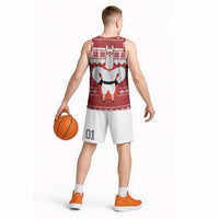 Llama Superhero Christmas Basketball Jersey Xmas Holiday Patterns - Wonder Print Shop