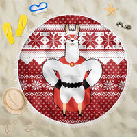 Llama Superhero Christmas Beach Blanket Xmas Holiday Patterns - Wonder Print Shop