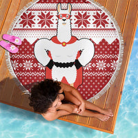 Llama Superhero Christmas Beach Blanket Xmas Holiday Patterns - Wonder Print Shop