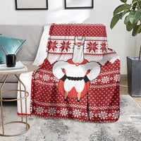 Llama Superhero Christmas Blanket Xmas Holiday Patterns - Wonder Print Shop