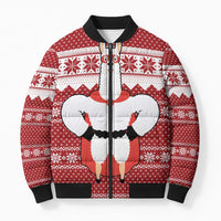 Llama Superhero Christmas Bomber Puffer Jacket Xmas Holiday Patterns - Wonder Print Shop