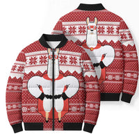 Llama Superhero Christmas Bomber Puffer Jacket Xmas Holiday Patterns - Wonder Print Shop