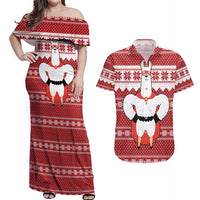 Llama Superhero Christmas Couples Matching Off Shoulder Maxi Dress and Hawaiian Shirt Xmas Holiday Patterns - Wonder Print Shop