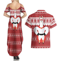 Llama Superhero Christmas Couples Matching Summer Maxi Dress and Hawaiian Shirt Xmas Holiday Patterns - Wonder Print Shop