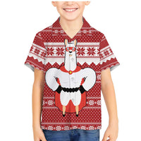 Llama Superhero Christmas Family Matching Mermaid Dress and Hawaiian Shirt Xmas Holiday Patterns - Wonder Print Shop