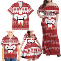 Llama Superhero Christmas Family Matching Off Shoulder Maxi Dress and Hawaiian Shirt Xmas Holiday Patterns - Wonder Print Shop