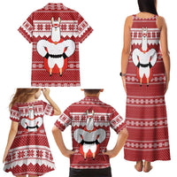 Llama Superhero Christmas Family Matching Tank Maxi Dress and Hawaiian Shirt Xmas Holiday Patterns - Wonder Print Shop