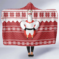 Llama Superhero Christmas Hooded Blanket Xmas Holiday Patterns - Wonder Print Shop