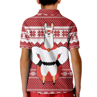 Llama Superhero Christmas Kid Polo Shirt Xmas Holiday Patterns - Wonder Print Shop