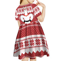 Llama Superhero Christmas Kid Short Sleeve Dress Xmas Holiday Patterns - Wonder Print Shop