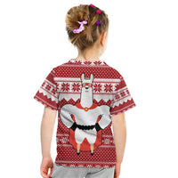 Llama Superhero Christmas Kid T Shirt Xmas Holiday Patterns - Wonder Print Shop