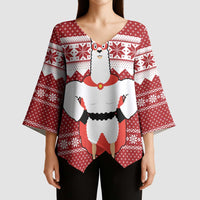 Llama Superhero Christmas Kimono Sleeve Blouse Xmas Holiday Patterns - Wonder Print Shop