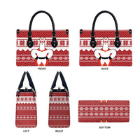 Llama Superhero Christmas Leather Bag Xmas Holiday Patterns - Wonder Print Shop