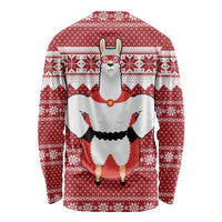 Llama Superhero Christmas Long Sleeve Shirt Xmas Holiday Patterns - Wonder Print Shop