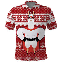 Llama Superhero Christmas Polo Shirt Xmas Holiday Patterns - Wonder Print Shop