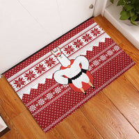 Llama Superhero Christmas Rubber Doormat Xmas Holiday Patterns - Wonder Print Shop