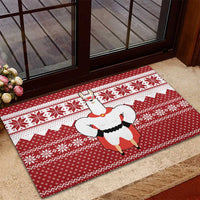 Llama Superhero Christmas Rubber Doormat Xmas Holiday Patterns - Wonder Print Shop