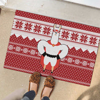 Llama Superhero Christmas Rubber Doormat Xmas Holiday Patterns - Wonder Print Shop