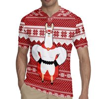 Llama Superhero Christmas Rugby Jersey Xmas Holiday Patterns - Wonder Print Shop