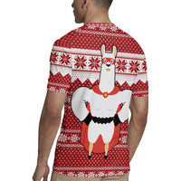 Llama Superhero Christmas Rugby Jersey Xmas Holiday Patterns - Wonder Print Shop