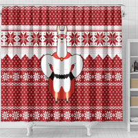 Llama Superhero Christmas Shower Curtain Xmas Holiday Patterns - Wonder Print Shop