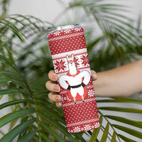 Llama Superhero Christmas Skinny Tumbler Xmas Holiday Patterns - Wonder Print Shop