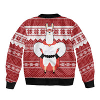 Llama Superhero Christmas Sleeve Zip Bomber Jacket Xmas Holiday Patterns - Wonder Print Shop