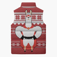 Llama Superhero Christmas Sleeveless Puffer Jacket Xmas Holiday Patterns - Wonder Print Shop