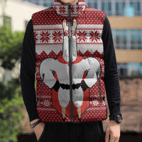 Llama Superhero Christmas Sleeveless Puffer Jacket Xmas Holiday Patterns - Wonder Print Shop