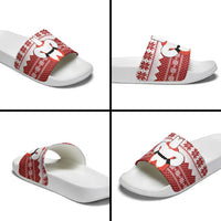 Llama Superhero Christmas Slide Sandals Xmas Holiday Patterns - Wonder Print Shop