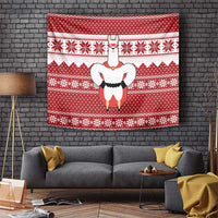 Llama Superhero Christmas Tapestry Xmas Holiday Patterns - Wonder Print Shop