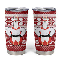 Llama Superhero Christmas Tumbler Cup Xmas Holiday Patterns - Wonder Print Shop