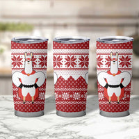 Llama Superhero Christmas Tumbler Cup Xmas Holiday Patterns - Wonder Print Shop