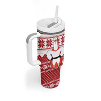 Llama Superhero Christmas Tumbler With Handle Xmas Holiday Patterns - Wonder Print Shop
