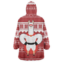 Llama Superhero Christmas Wearable Blanket Hoodie Xmas Holiday Patterns - Wonder Print Shop