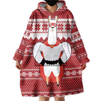 Llama Superhero Christmas Wearable Blanket Hoodie Xmas Holiday Patterns - Wonder Print Shop