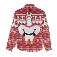 Llama Superhero Christmas Women Casual Shirt Xmas Holiday Patterns - Wonder Print Shop