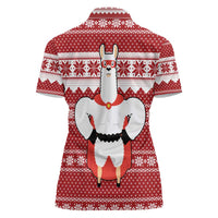 Llama Superhero Christmas Women Polo Shirt Xmas Holiday Patterns - Wonder Print Shop
