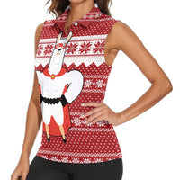 Llama Superhero Christmas Women Sleeveless Polo Shirt Xmas Holiday Patterns - Wonder Print Shop
