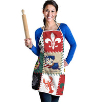 Louisiana Famous Things Christmas Apron Xmas Holiday Patterns - Wonder Print Shop