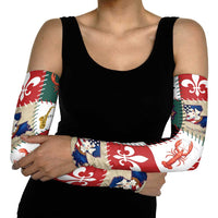 Louisiana Famous Things Christmas Arm Sleeves Xmas Holiday Patterns - Wonder Print Shop
