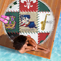 Louisiana Famous Things Christmas Beach Blanket Xmas Holiday Patterns - Wonder Print Shop