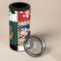 Louisiana Famous Things Christmas 4 in 1 Can Cooler Tumbler Xmas Holiday Patterns - Wonder Print Shop