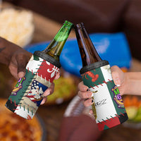 Louisiana Famous Things Christmas 4 in 1 Can Cooler Tumbler Xmas Holiday Patterns - Wonder Print Shop