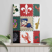 Louisiana Famous Things Christmas Canvas Wall Art Xmas Holiday Patterns - Wonder Print Shop